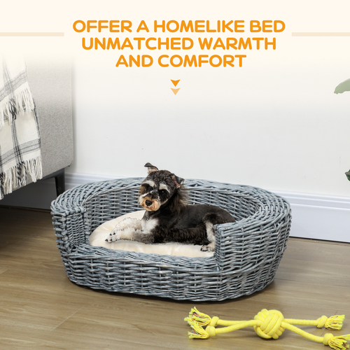 Vintage Rattan Pet Bed for Cats and Small Dogs – Soft, Durable, and Easy to Clean