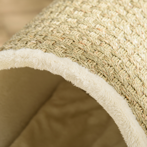 Cozy Elevated Cat Bed with Scratcher and Cushion For Small Cats and Kittens