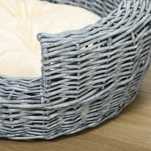 Vintage Rattan Pet Bed for Cats and Small Dogs – Soft, Durable, and Easy to Clean