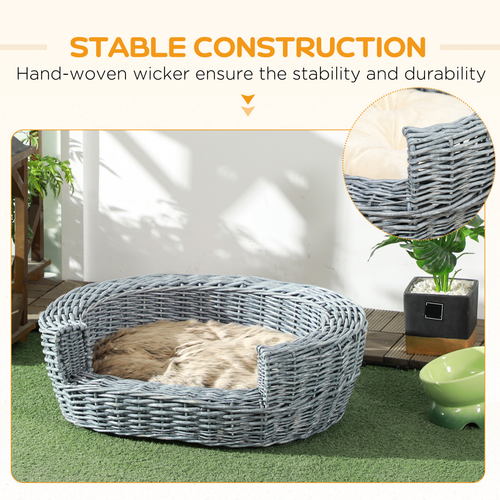 Vintage Rattan Pet Bed for Cats and Small Dogs – Soft, Durable, and Easy to Clean