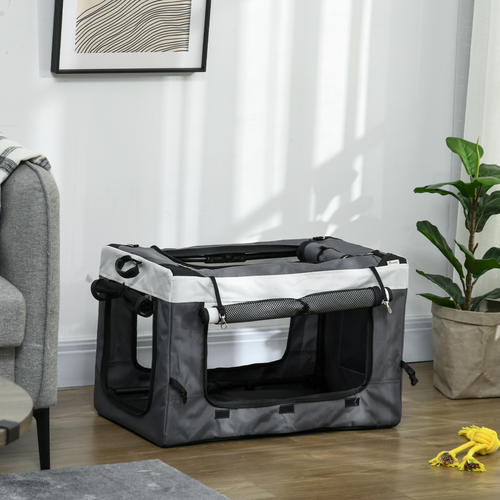 PawHut Foldable Pet Stroller w/ Detachable Carrier, Soft Padding - Grey